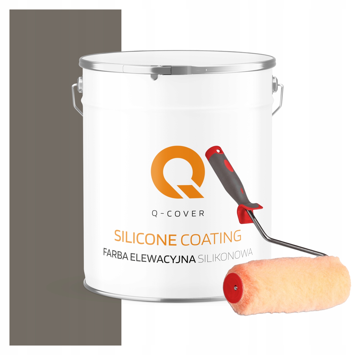 Fasádna farba silikónová vonkajšia omietka 5L šedá tmavo teplá valček