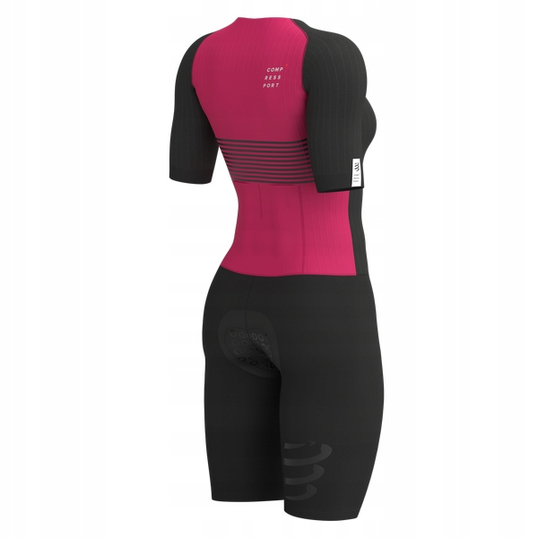 COMPRESSPORT Strój triathlonowy damski AERO SS TRISUIT black/jazzy L Rozmiar L
