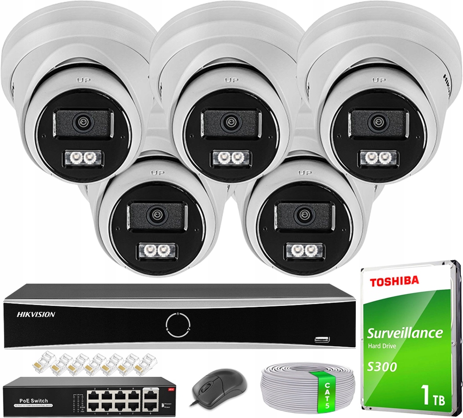 Monitorovacia sada 4MPx Hikvision Acusense 5x DS-2CD2343G2-LI HybridLight