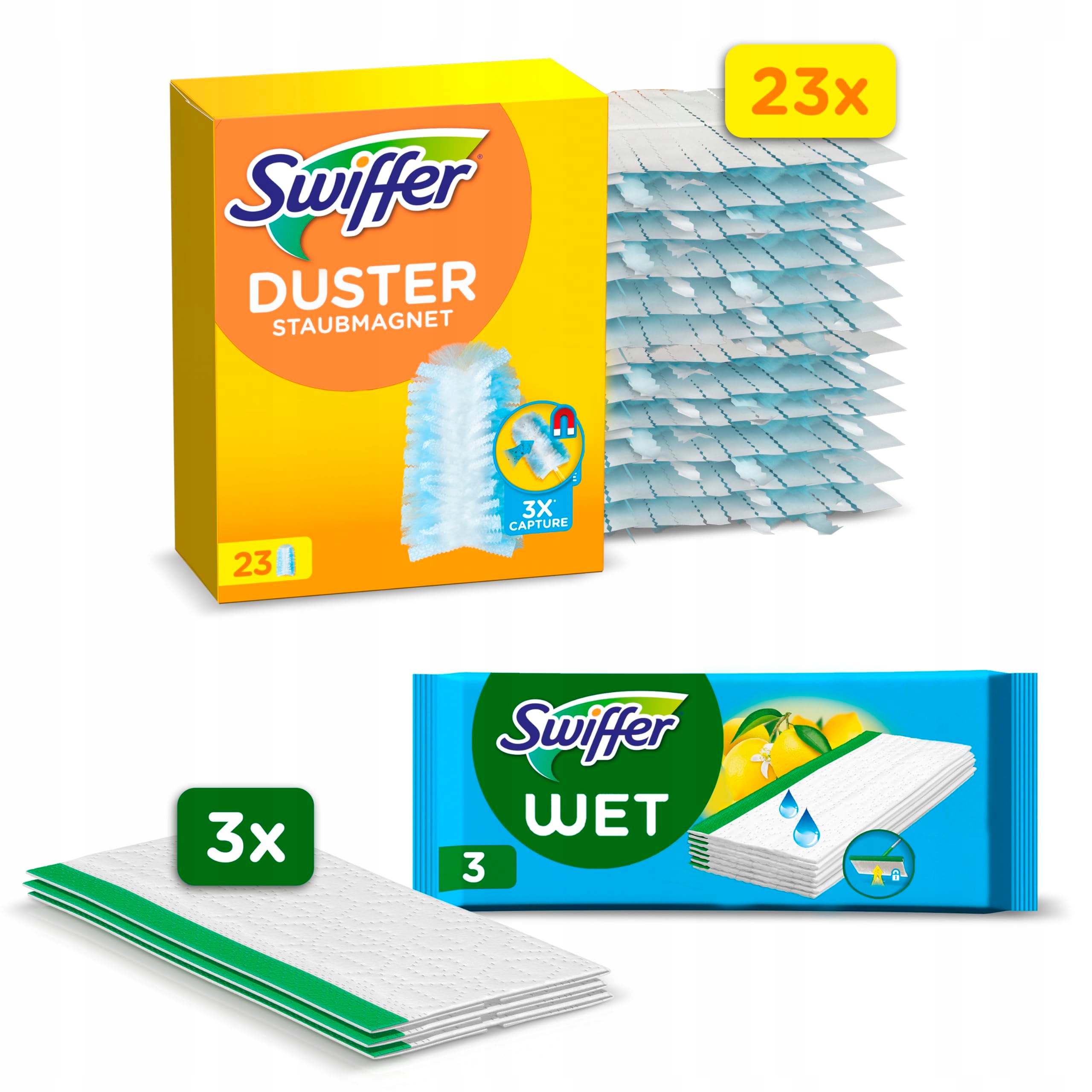 Swiffer náplně sada 23 ks do metly 3 ks mokré vložky do mopu