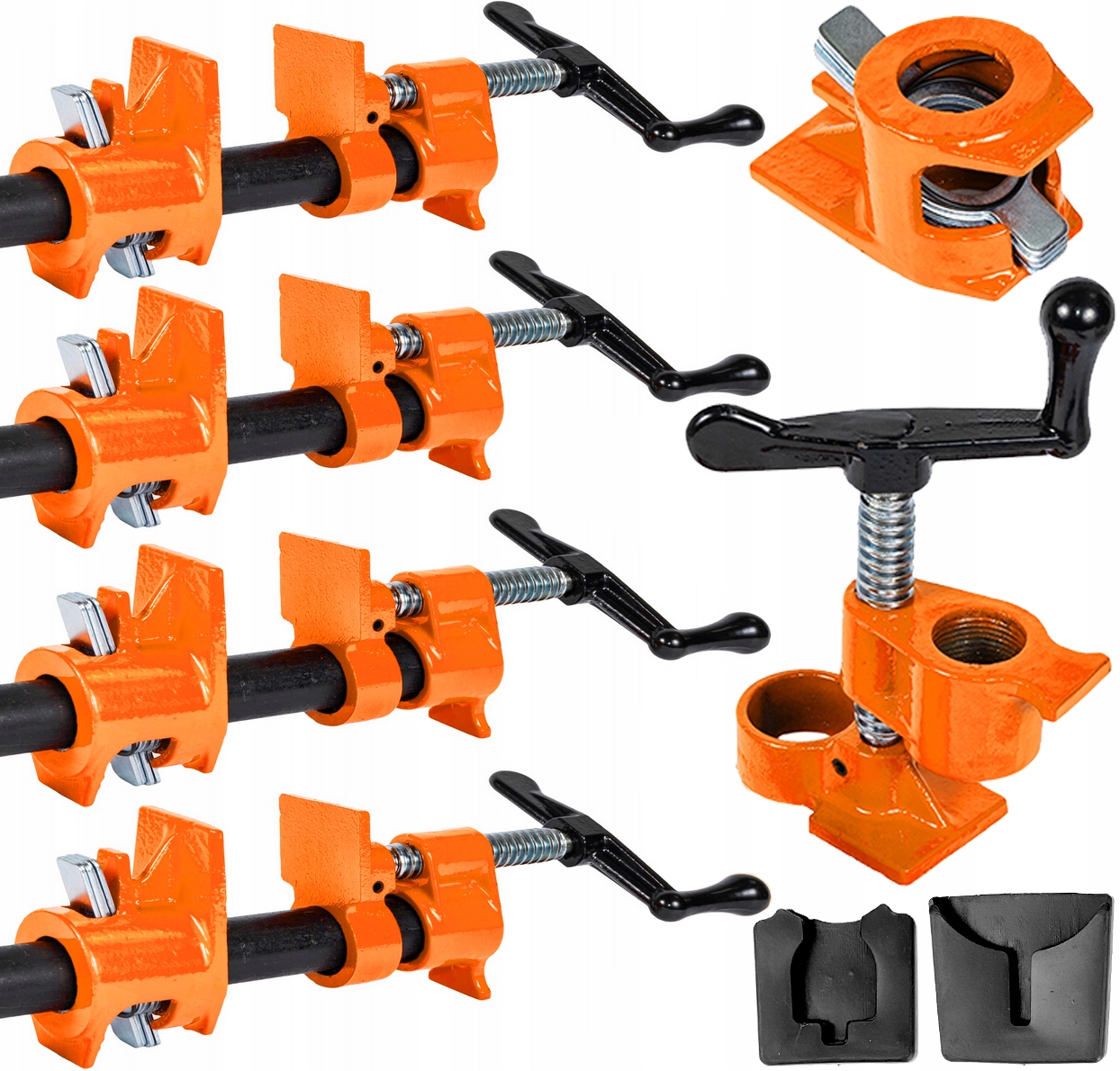 4x Ścisk Stolarski Rurowy Bezkońcowy Na Rurę 3/4" Zacisk Montażowy Nakładki