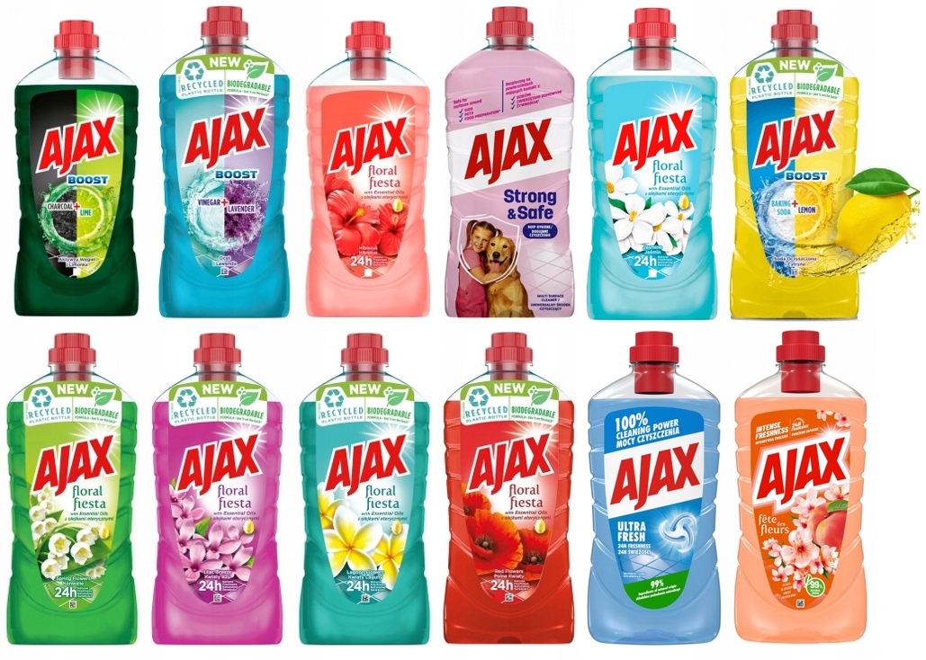 Płyn Ajax 1L x 12 12L płyn uniwersalny MIX