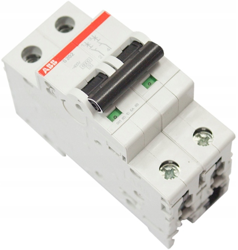 WYŁĄCZNIK NADRĄDOWY BEZPIECZNIK 2P C 10A 6kA S202-C10 ABB