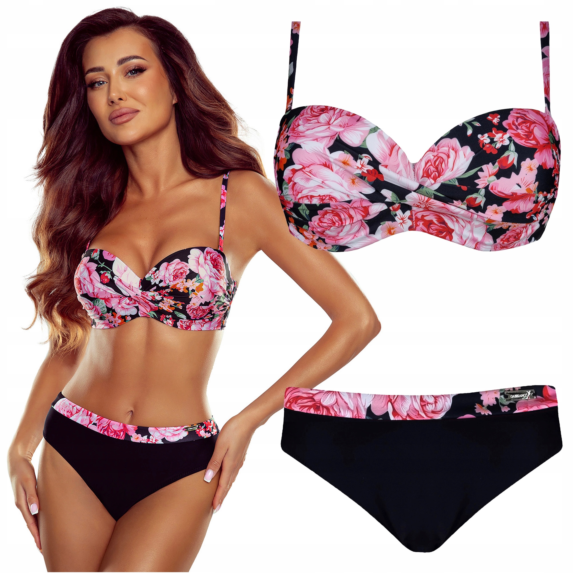 Strój kąpielowy dwuczęściowy push up GABBIANO Evita-DX 01/A 44B XXL 90B