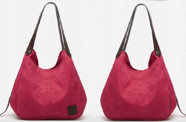 

Damska Torebka Worek Shopper Bag Płótno Czerwona
