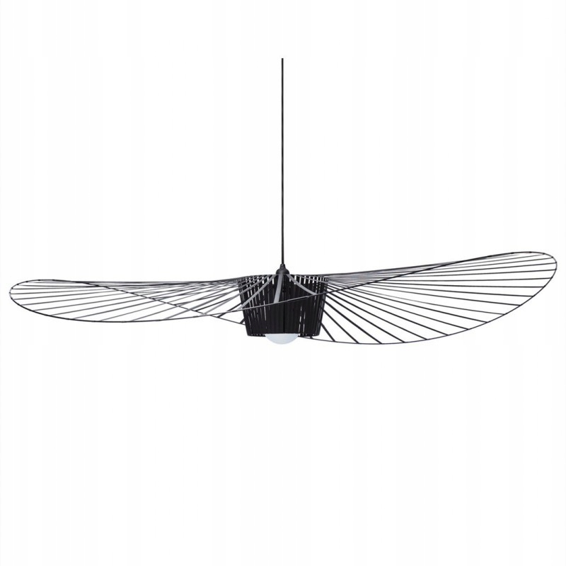 Lampa Sufitowa Wisząca Kapelusz Vertigo Salonowa 80 cm Czarna Nowoczesna