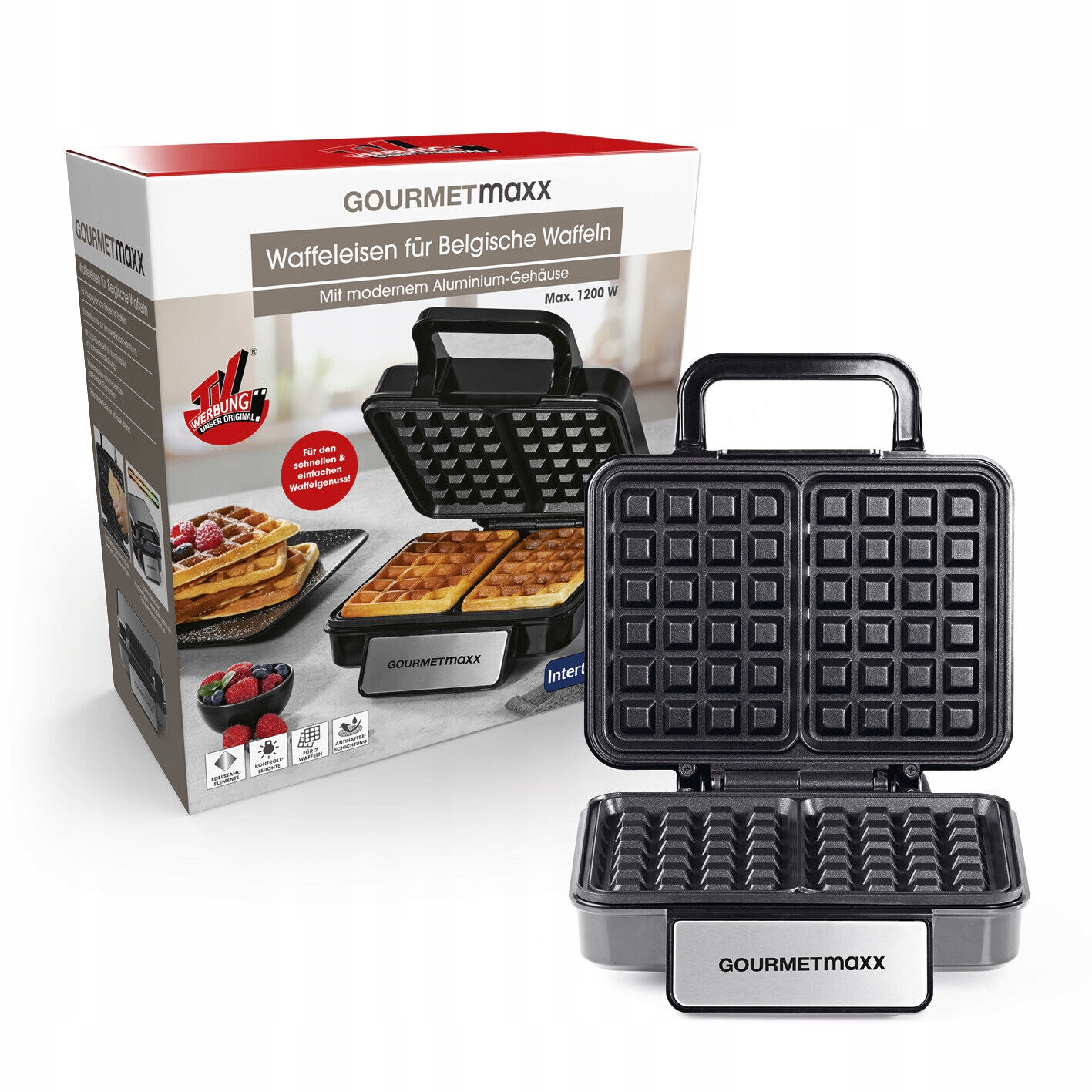 GOFROWNICA GOURMETMAXX PROFESJONALNA GOFROWNICA 1200W czarna