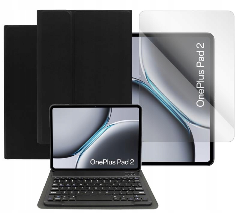 Etui do OnePlus Pad 2 12.1 Case Pokrowiec z klawiaturą Bluetooth cz i Szkło