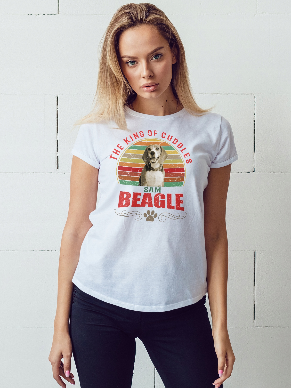 KOSZULKA DAMSKA MÓJ PIES RASA BEAGLE IMIĘ TSHIRT Płeć kobieta