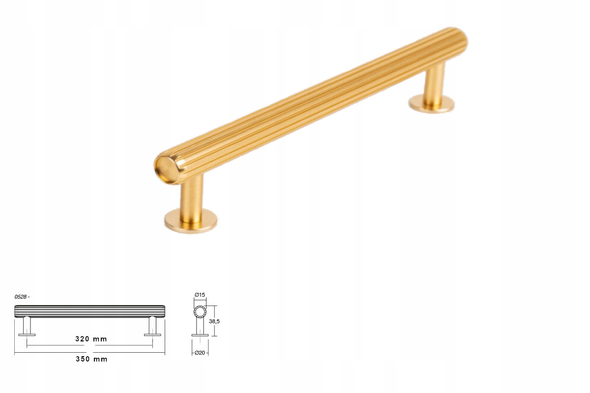Nábytková úchytka Viefe 0528 Rille 320 mm mosaz