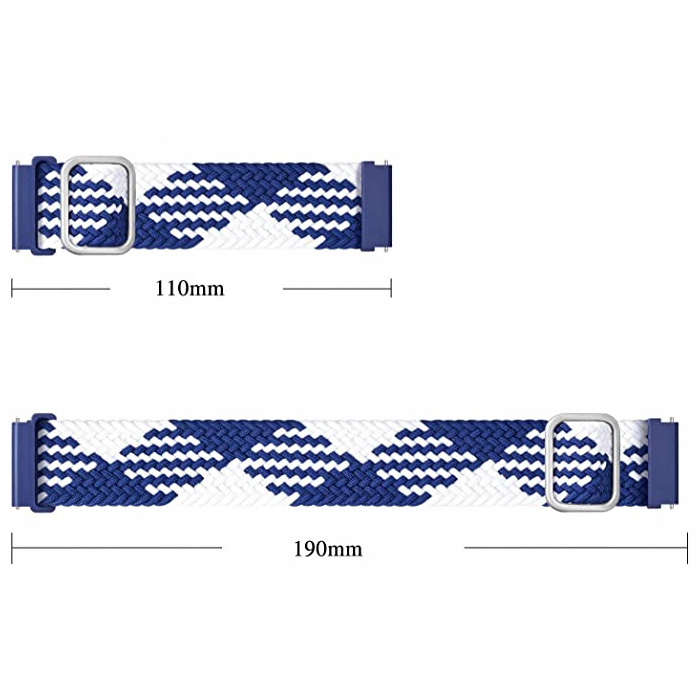 PASEK NYLONOWY OPASKA do ZEGARKA SMARTWATCH 20 MM Kod producenta SMARTWATCH-STRAP-20MM-NAVY-WHT