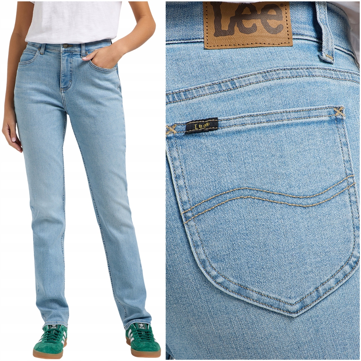 Lee Ulc Straight pohodlné světlé jednoduché dámské džínové kalhoty W27 L31