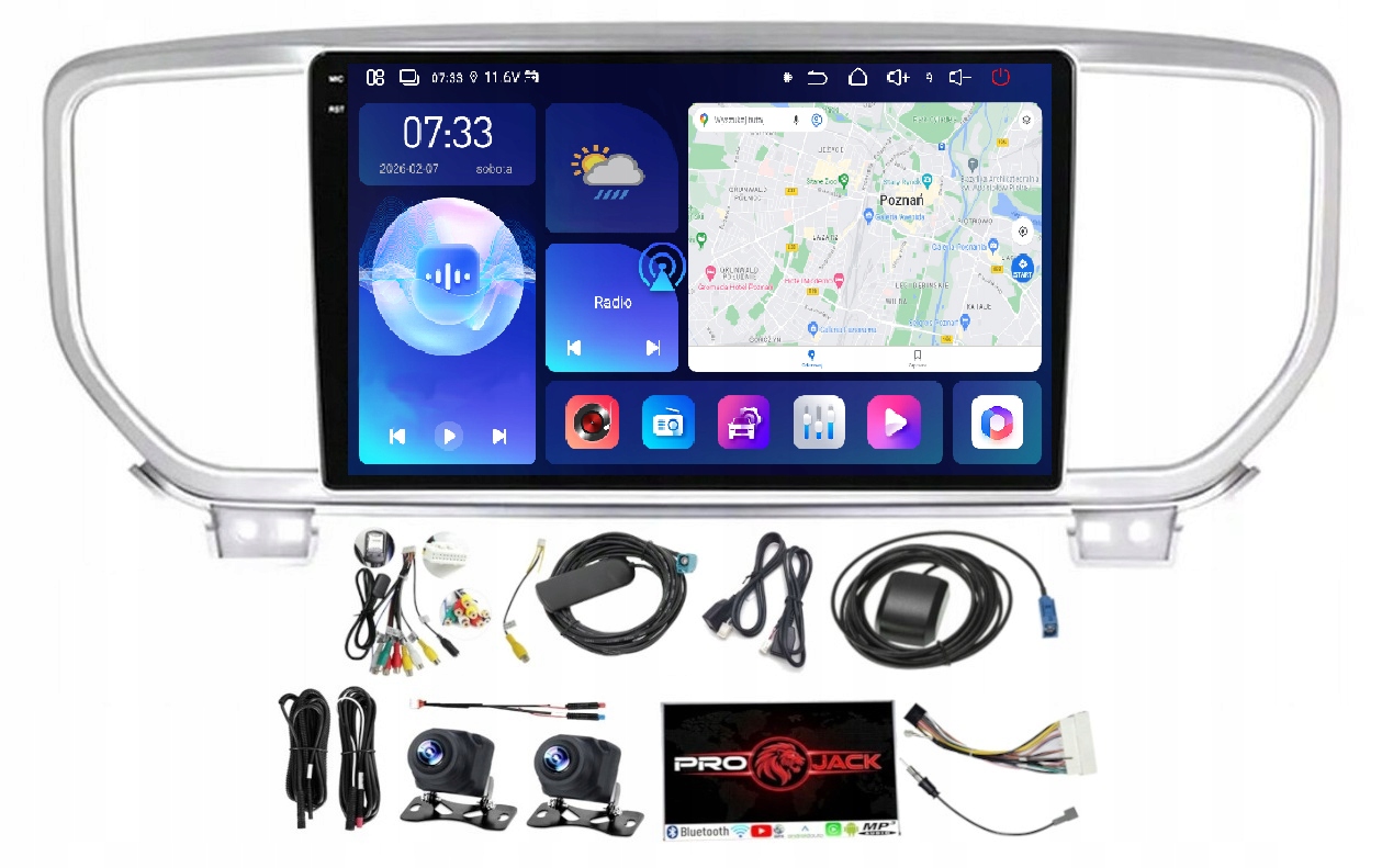 Rádio Navigace Carplay Gps Android Kia Sportage 2018-2022 6GB 128GB Sim