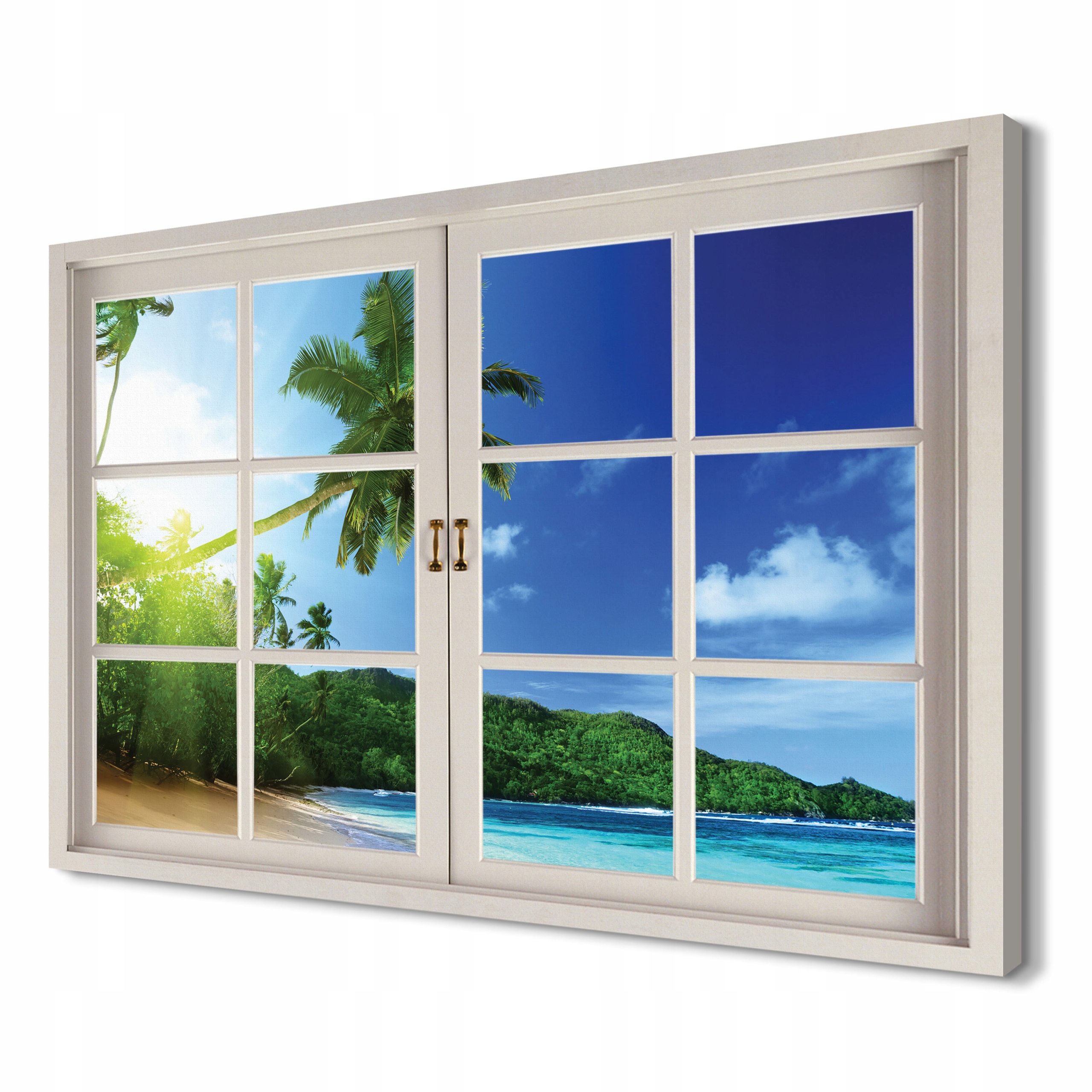 

Plaża na Seszelach dekoracja 120x80 Obraz okno 3d