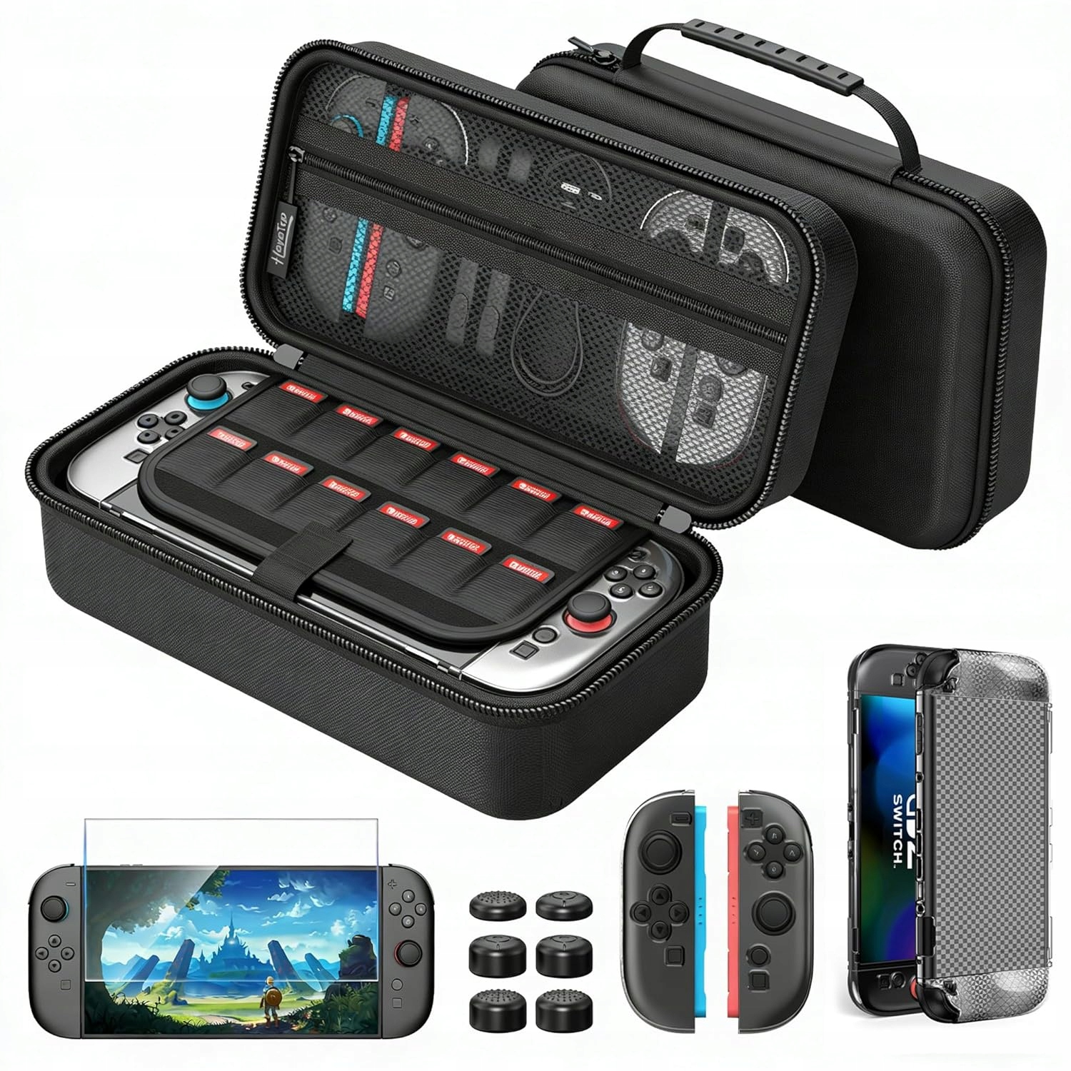 Etui Ochronne do Nintendo Switch 2 Zestaw Folia Ochronna Nakładki na Guziki