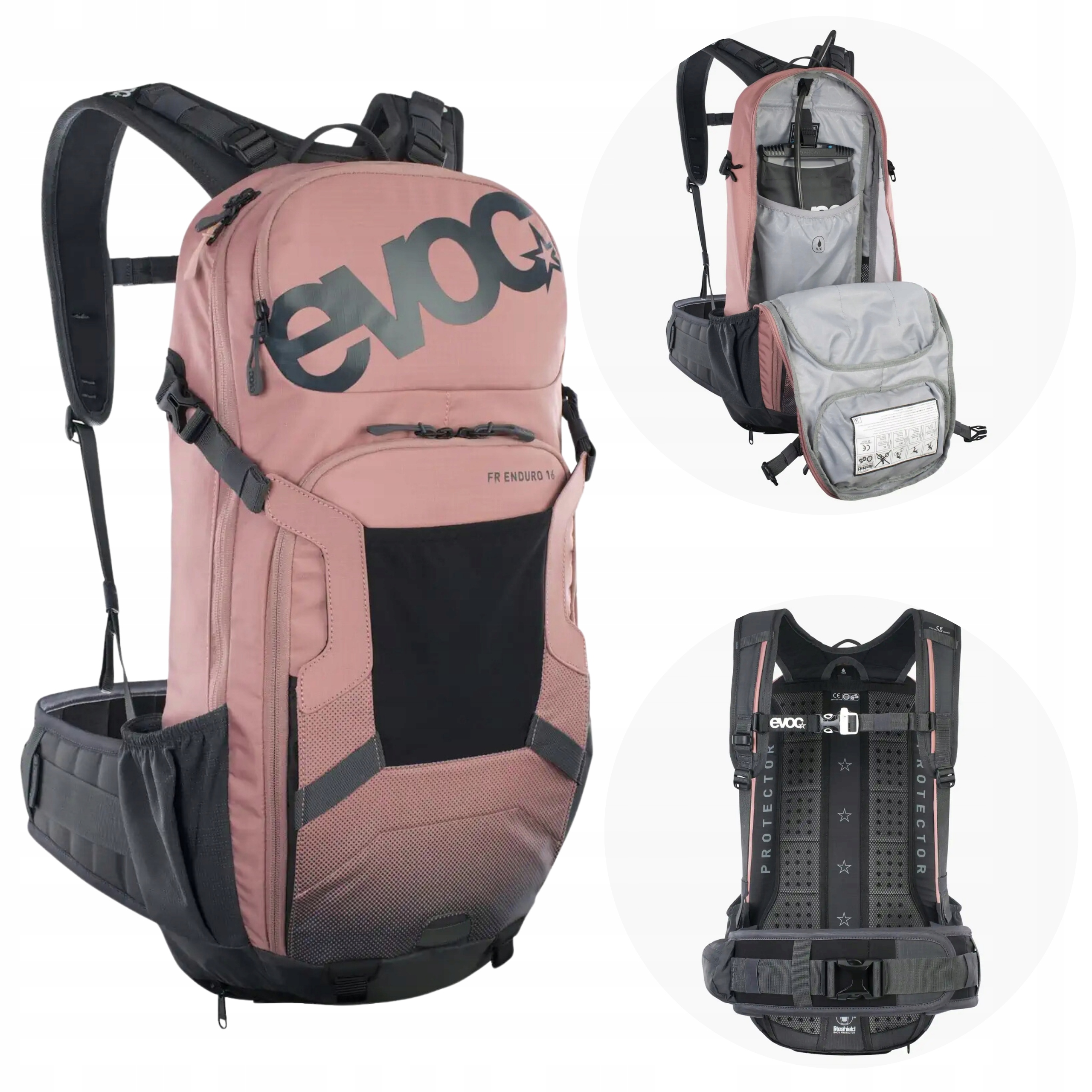Cyklistický Batoh Evoc Fr Enduro 16L, tmavě pink karbonově šedá M/L