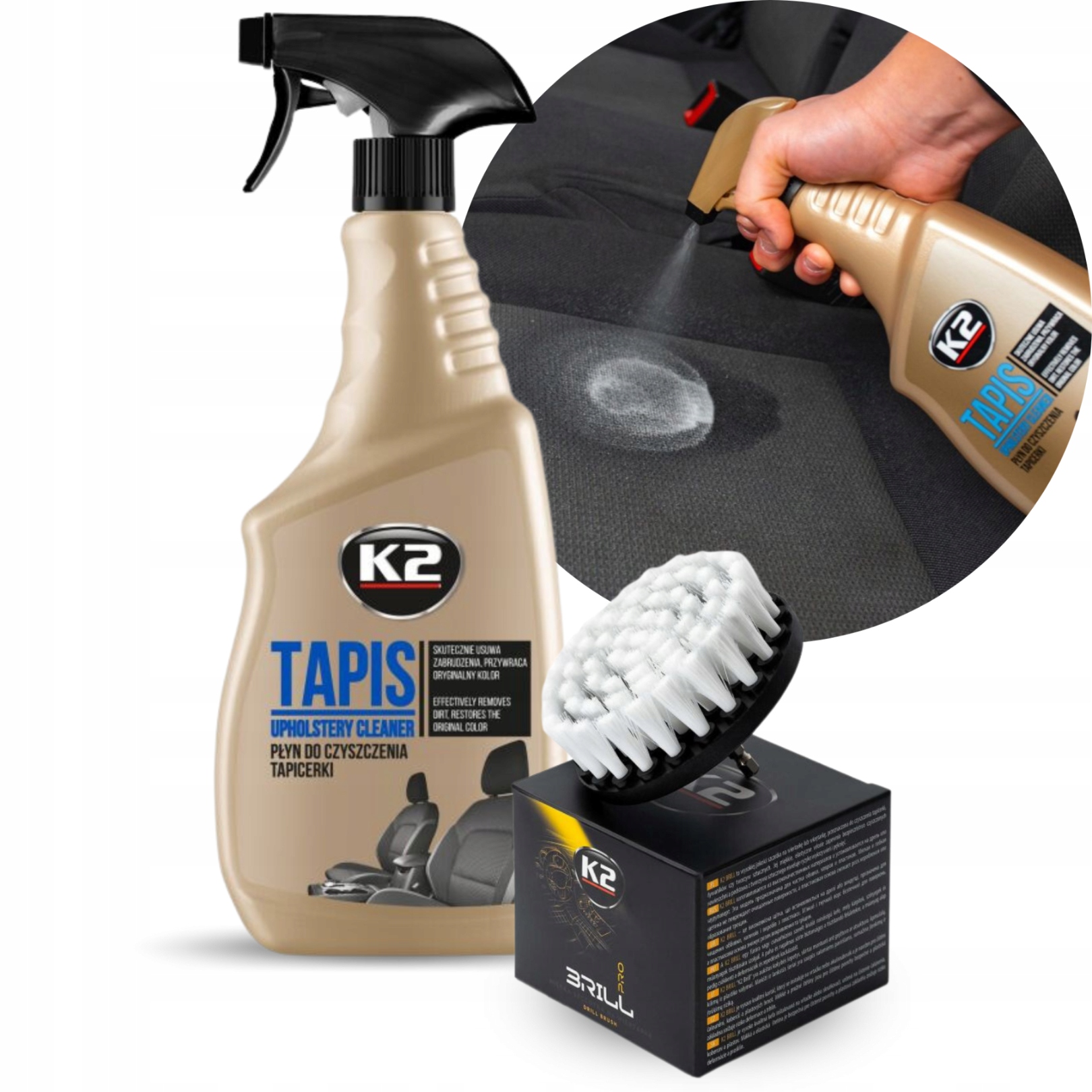 

Czyszczenie Tapicerki Szczotka Wiertarkę K2 Zestaw