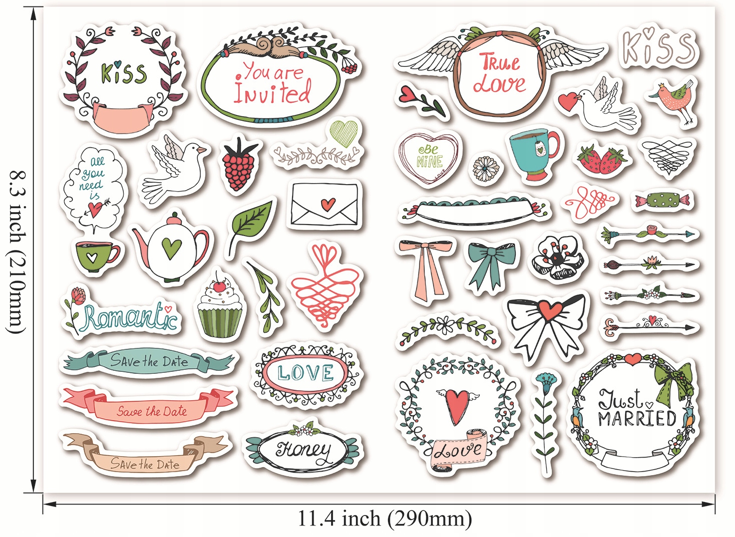 NAKLEJKI SAMOPRZYLEPNE KSIĘGA GOŚCI ŚLUBNE WESELNE ZESTAW NA ŚLUB 610 SZT Rodzaj księgi