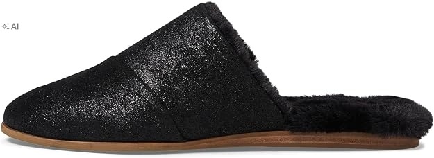 Toms Černé Semišové Nazouváky S Kožešinou Casual 35,5 6RA