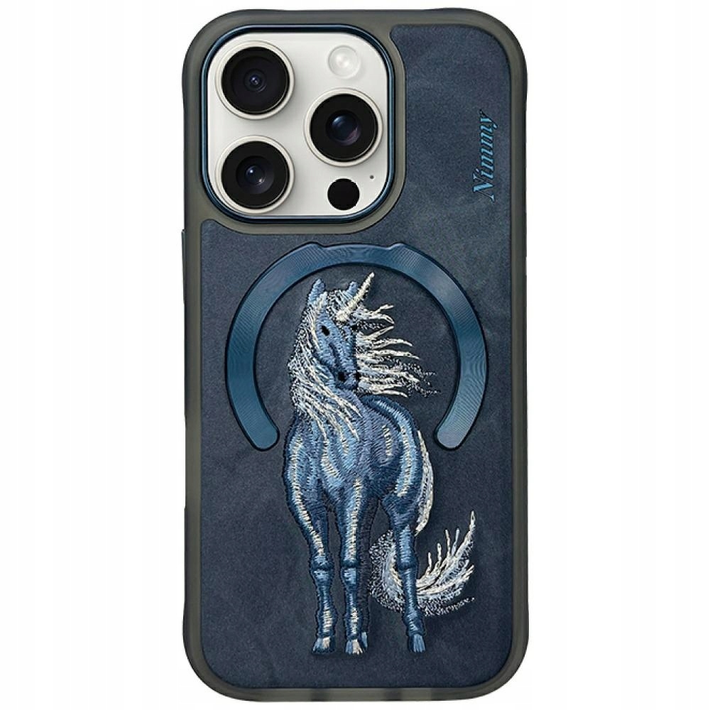 Pouzdro Nimmy Magnetic Fantasy Animal MagSafe pro iPhone 16 Pro modré
