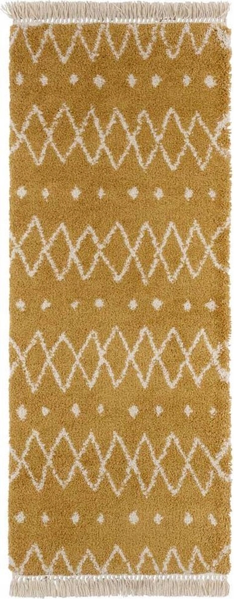 Koberec, koberec běhoun shaggy Boho s třásněmi 80x200 cm