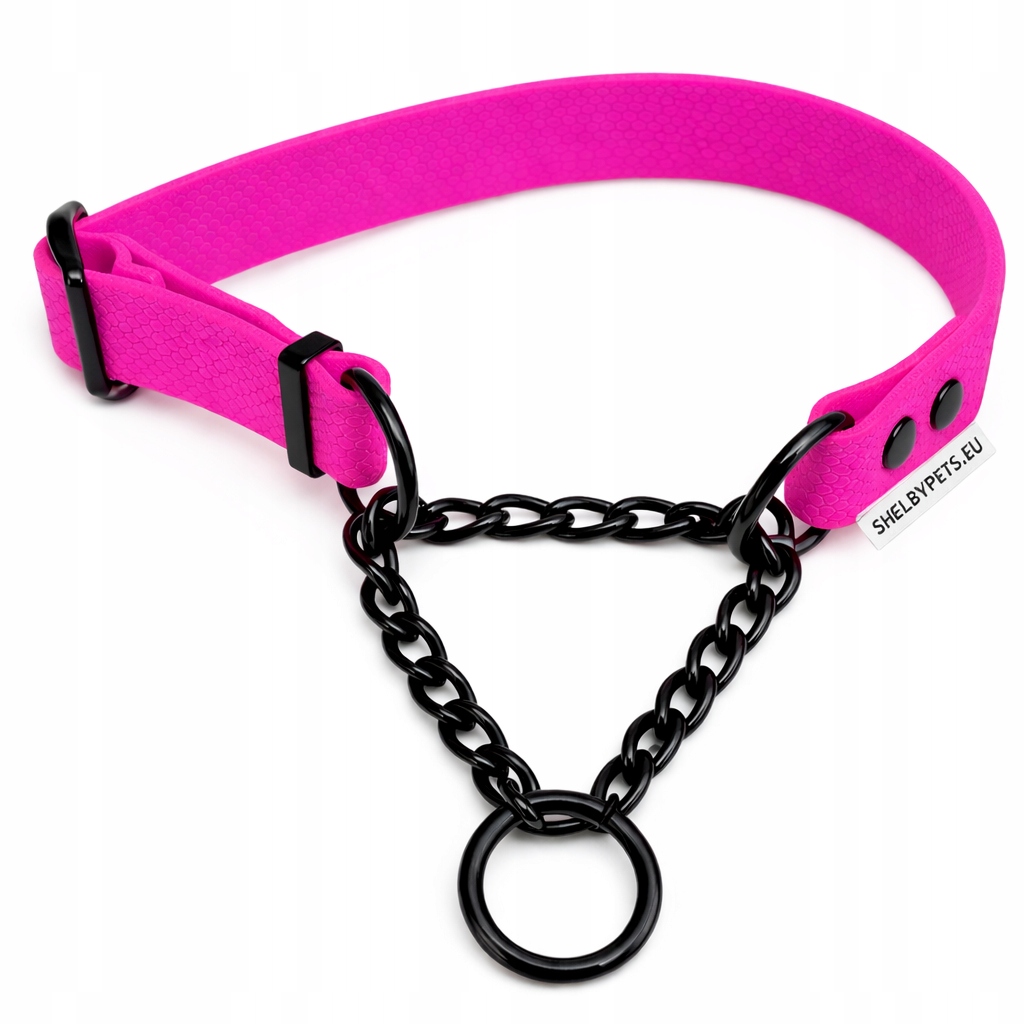 Polostahovací obojek Martingale L pro velkého psa Hexa Biothane růžový