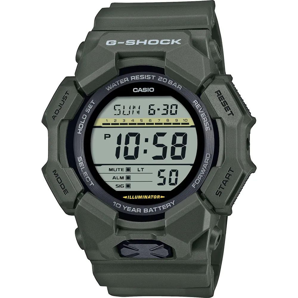 Casio G-shock zelené hodinky s displejem GD-010-3ER
