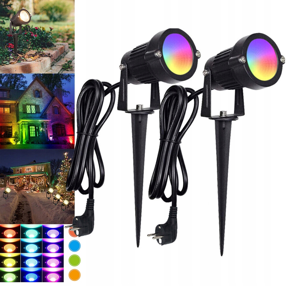 Zahradní Rgb Led reflektor s dálkovým ovládáním IP65, regulace úhlu svícení 2ks