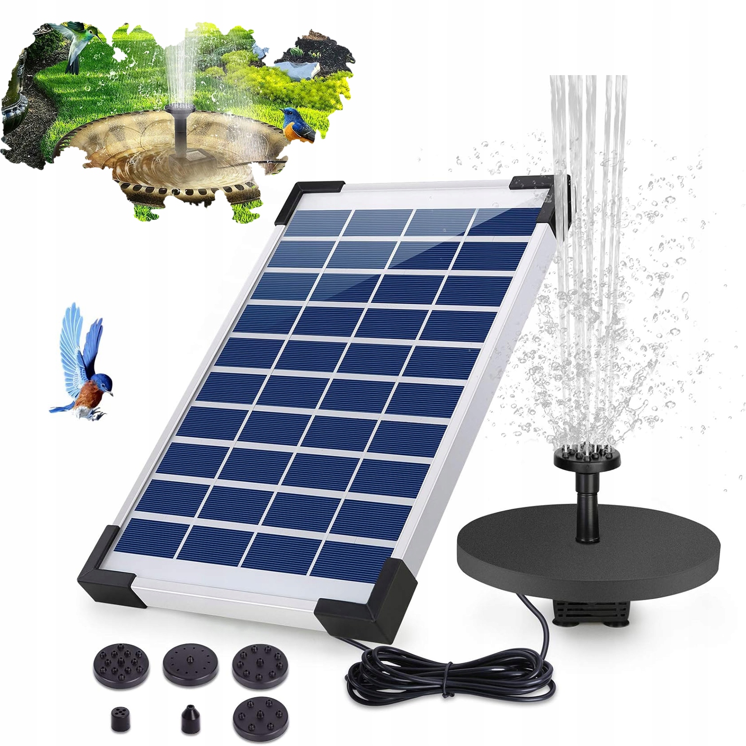 Solarna Fontanna, Pompa Do Stawu, Pływająca Fontanna , Do Ogrodu, Na Staw