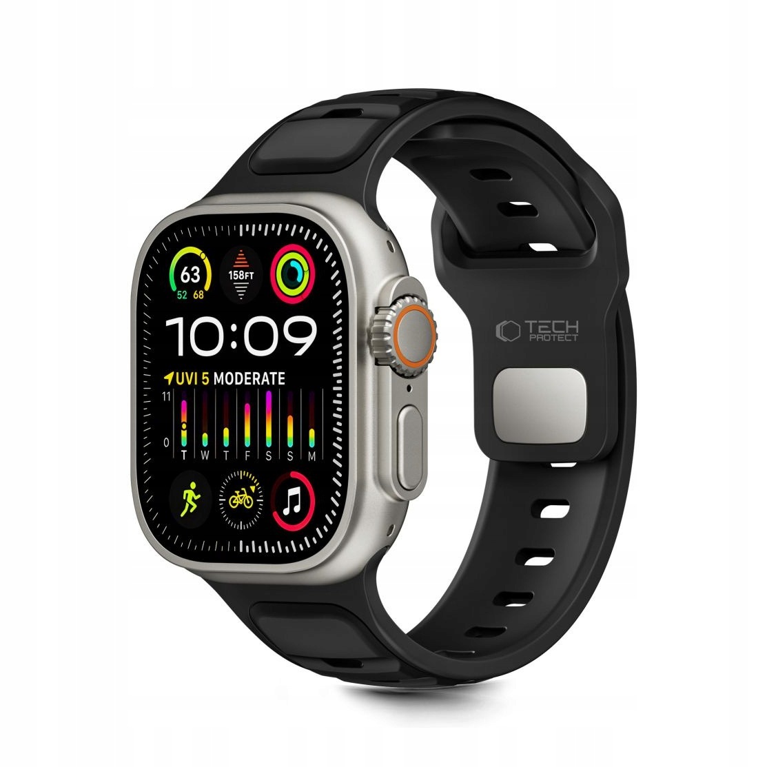 Pasek do Apple Watch 8/9/10/11/SE/Ultra 44/45/46/49 mm Tech-Protect czarny