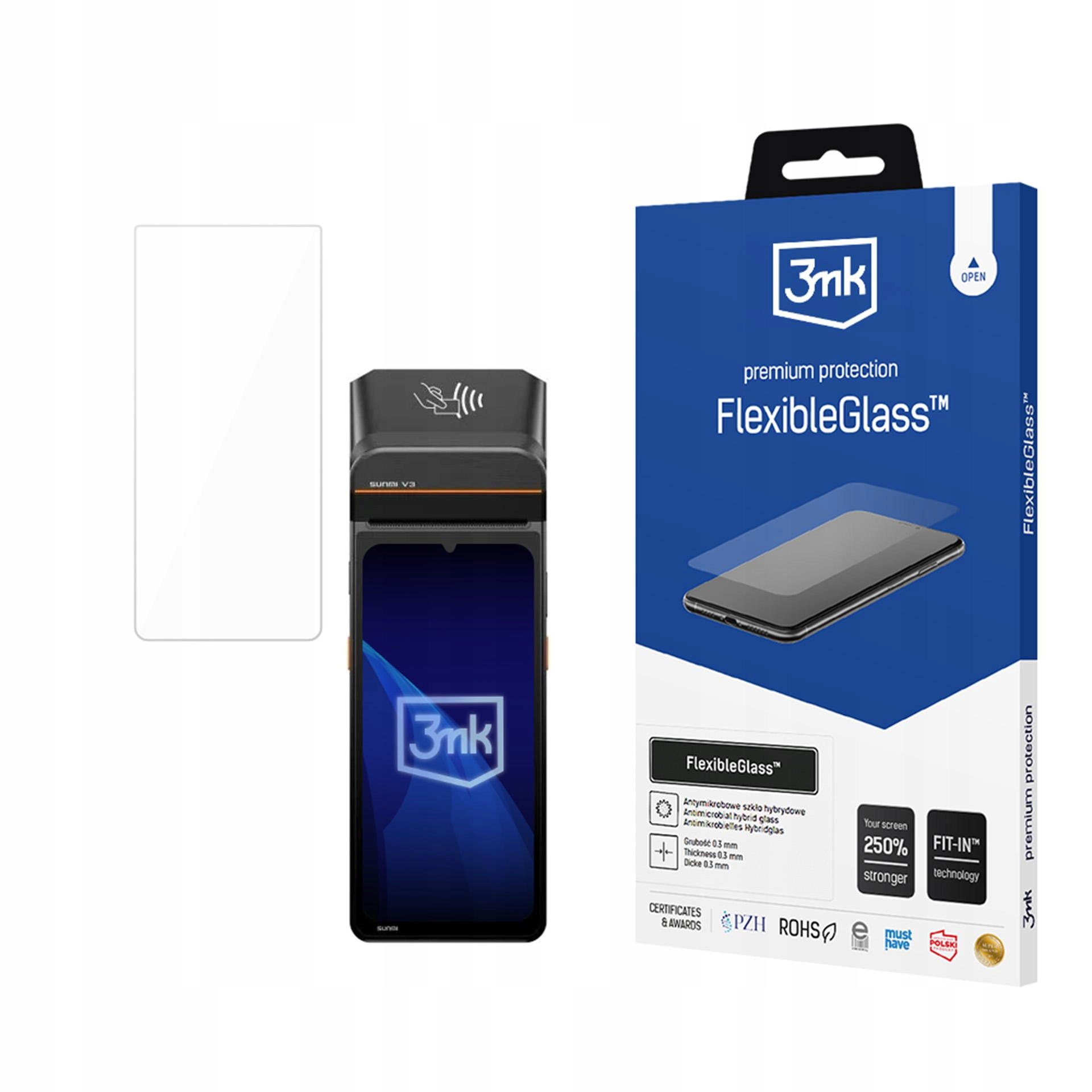 Szkło hybrydowe 3mk FlexibleGlass™ na Sunmi V3 3mk Protection