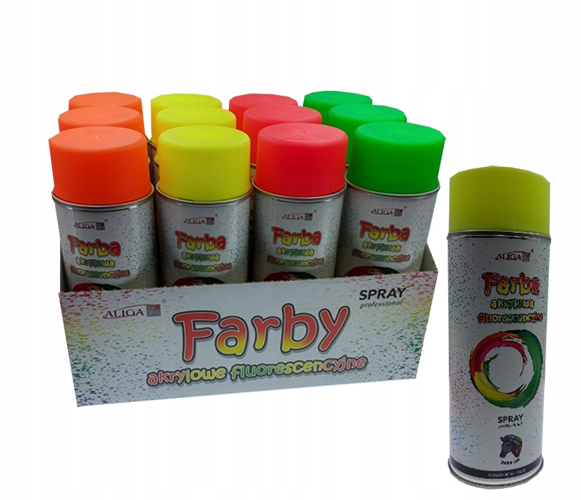 farba w sprayu  akrylowa fluorescencyjna mix kol. 400ml | FSF-0157-MIX — 7