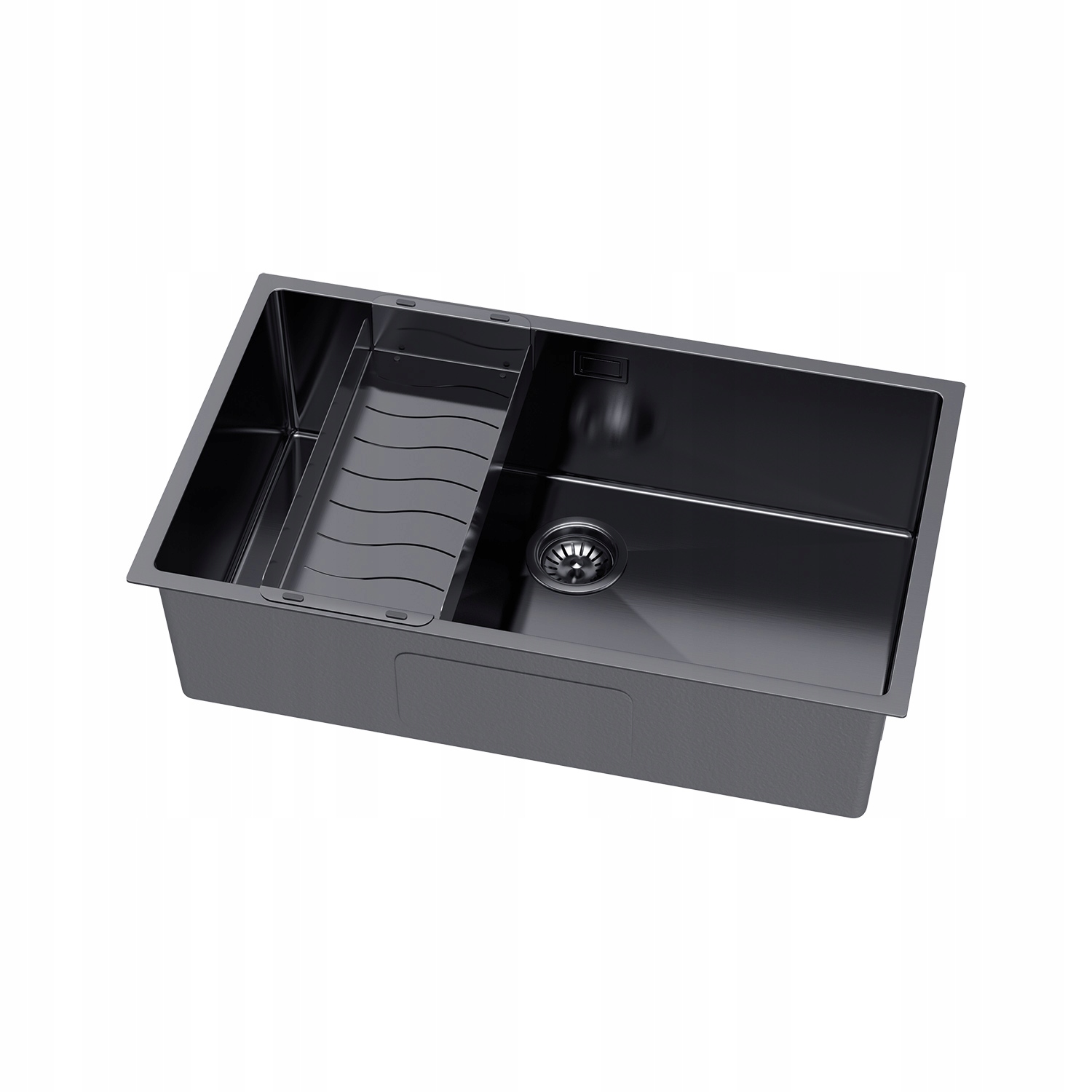 Kuchynský drez z ocele Pvd Grafit 74x44 so sifónom odkvapkávací kôš