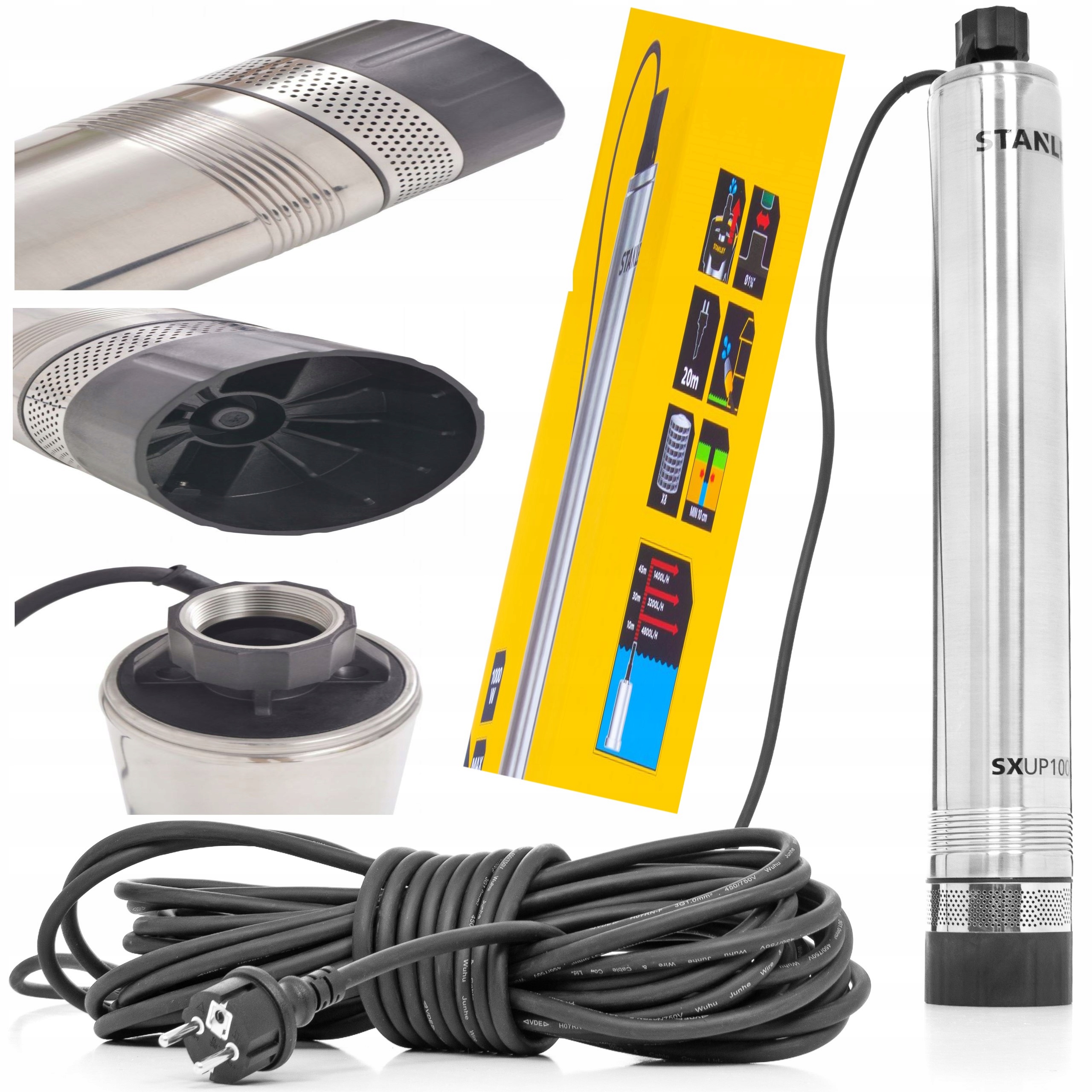 

Pompa wody do Studni głębinowej 1000W inox Stanley