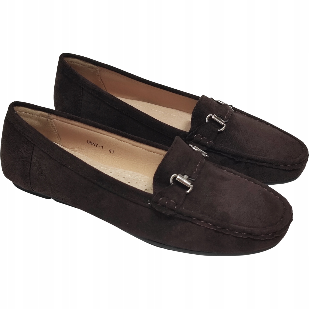 Mokasyny Damskie Skórzana Wkładka Duże Rozmiary r 42