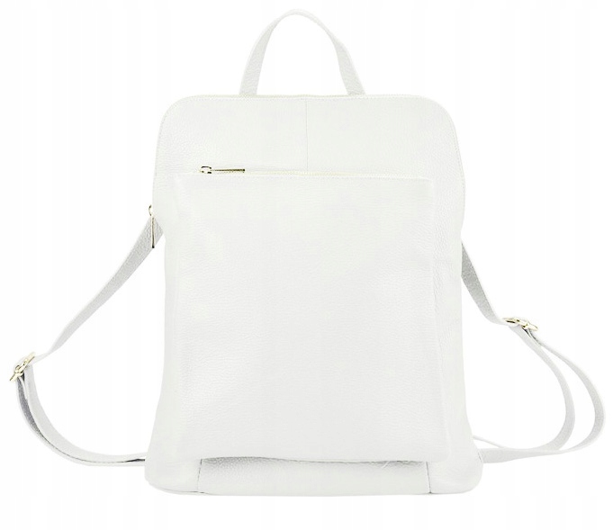 Dámský kožený batoh s přední kapsou Patrizia Piu, bílý