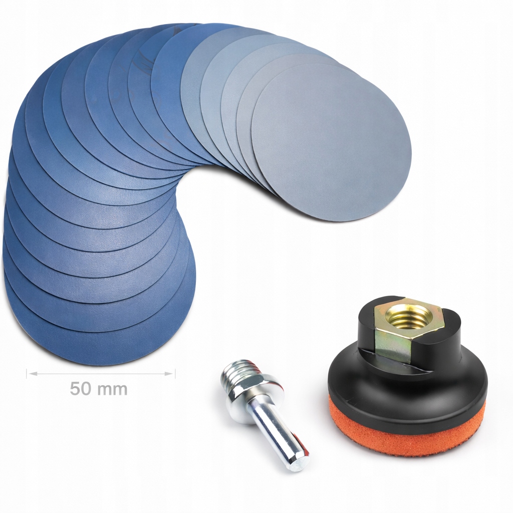 Zestaw Papier Wodny Krążki Ścierne Rzep Polerowania 50mm P800-P3000 Dysk
