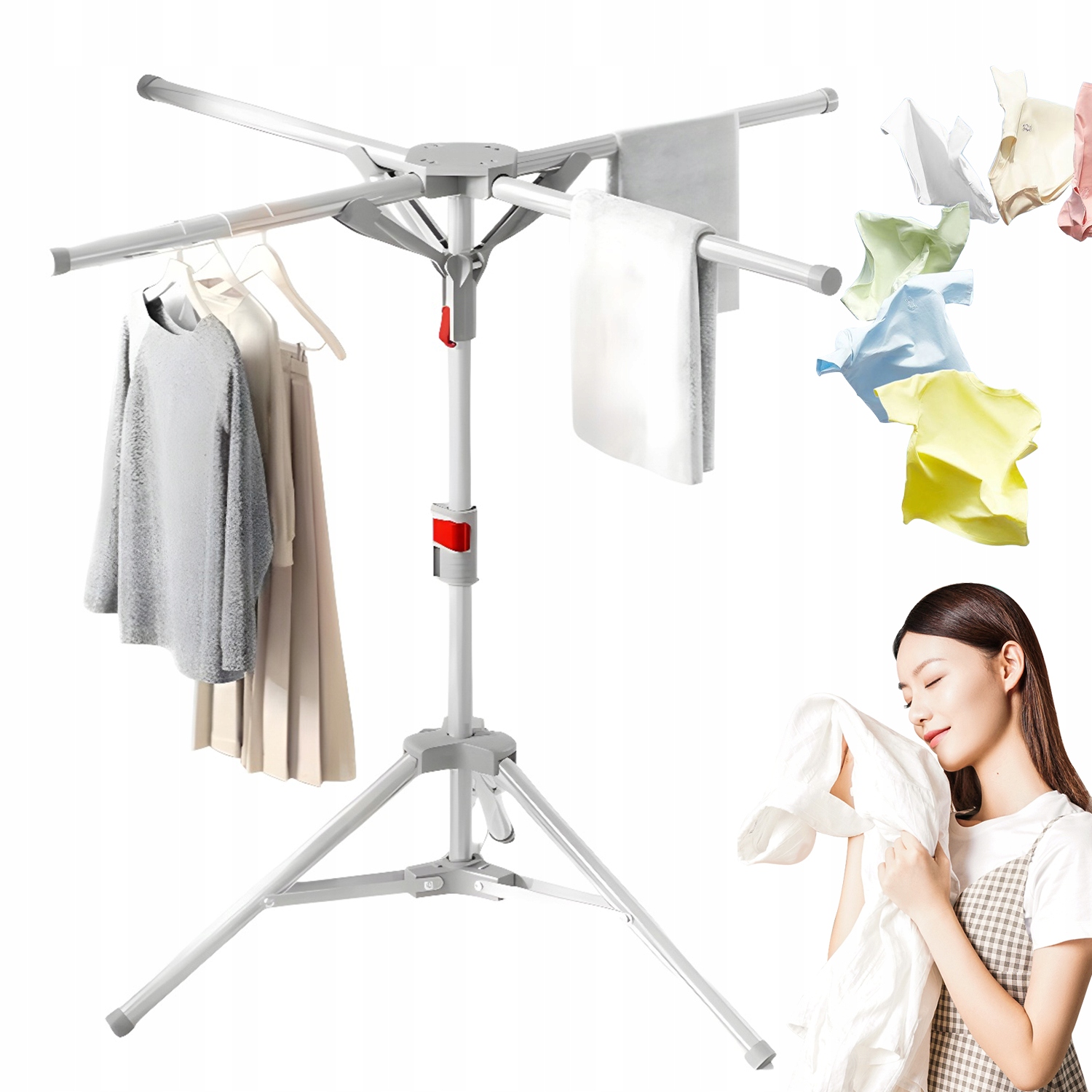 Levně Sušák Na Oblečení Vertikální Nosnost 80 Kg Výškově Nastavitelná, Pevná