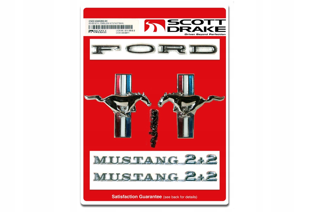 65 66 FORD Mustang набор эмблем Fastback