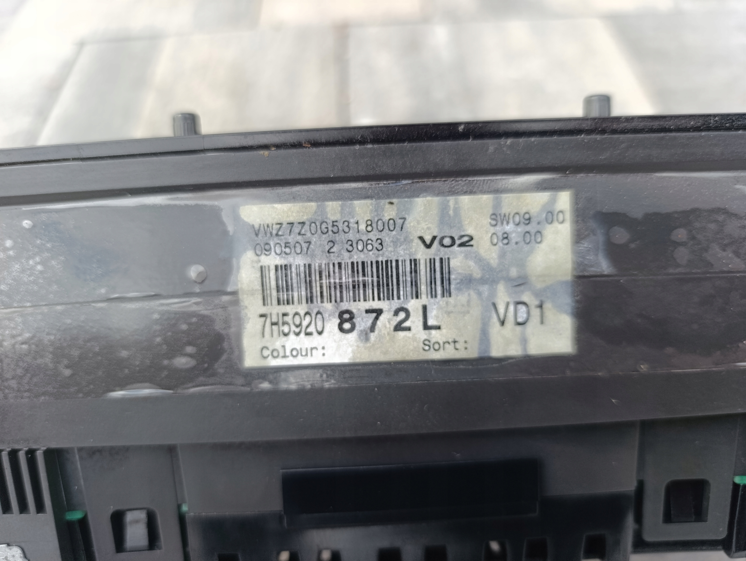 VW T5 MULTIVAN dials 7H5920872L
