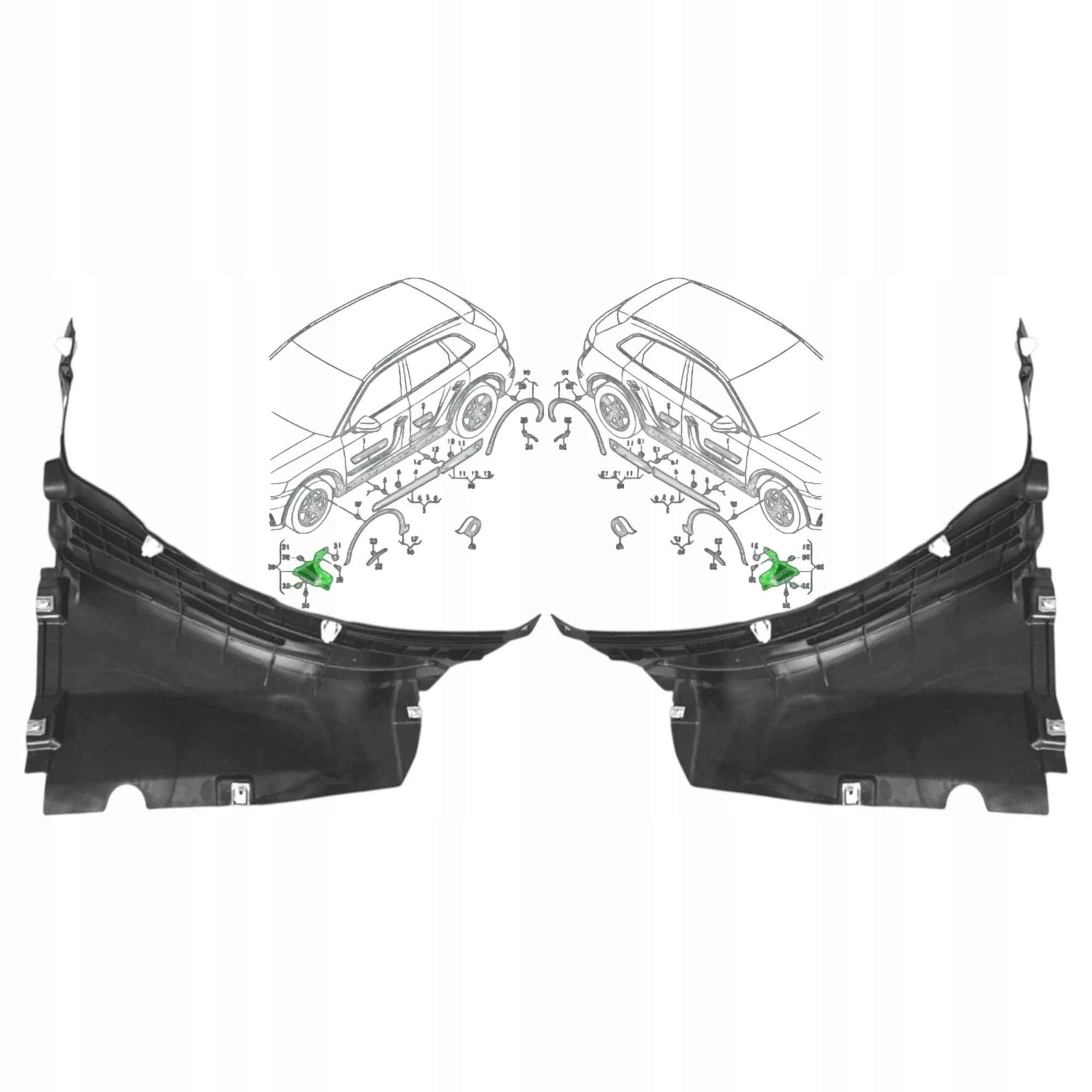 Audi Q5 80A 2016-2020 Spoiler Sada Předního Kola Pod Nárazník Sada