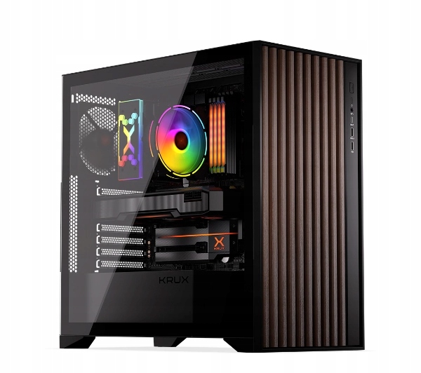 Obudowa Krux Palum Midi Tower Atx Czarno-brązowa