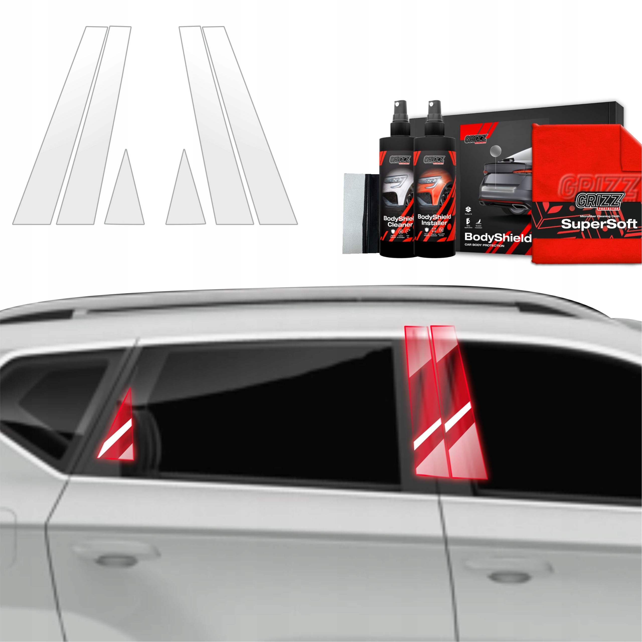 6v1 Fólie Ppf dýha na sloupky pro Seat Ateca (2020-2025) Grizz