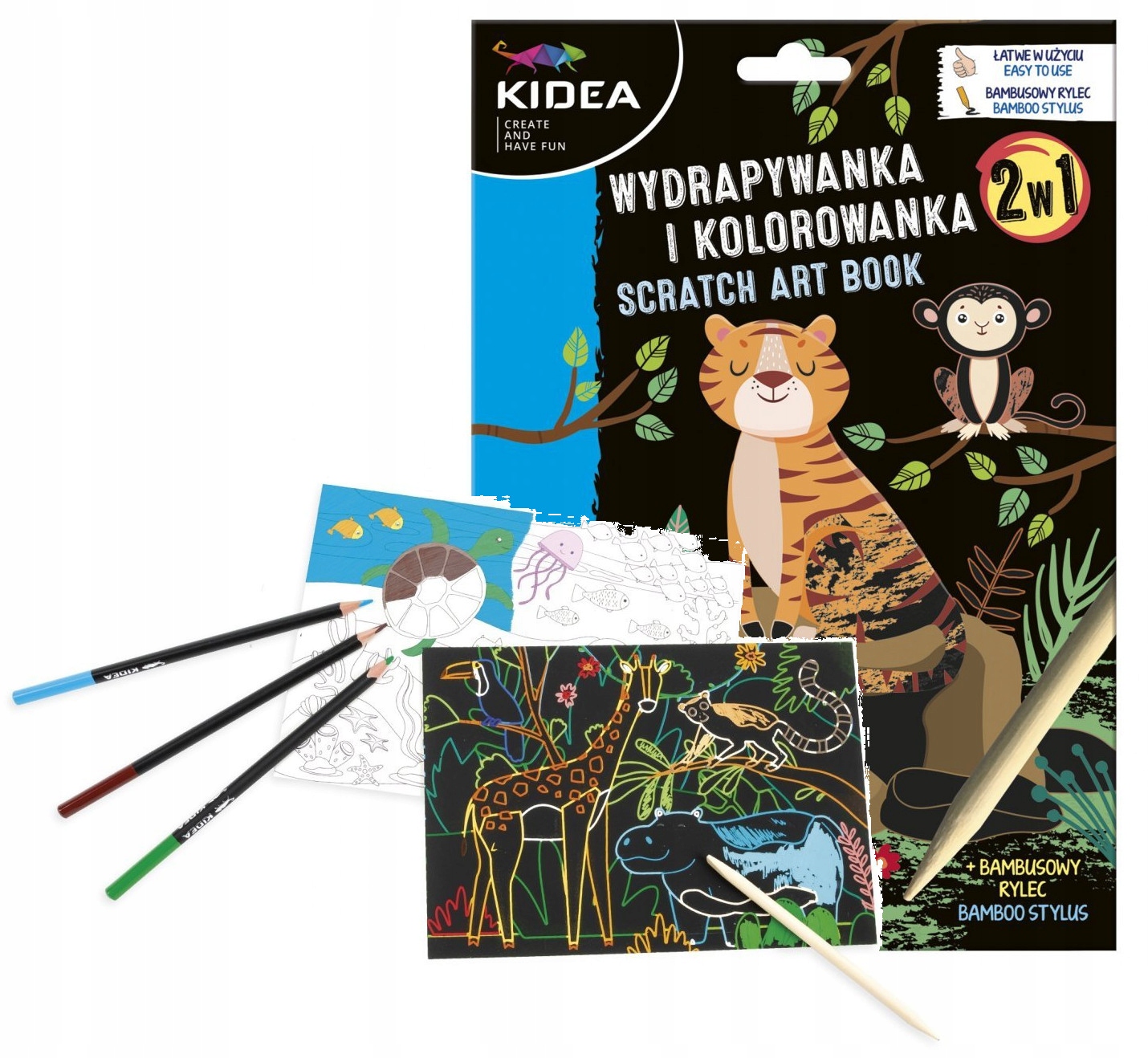 

Kidea Kolorowanka i wydrapywanka 2w1 Zwierzęta