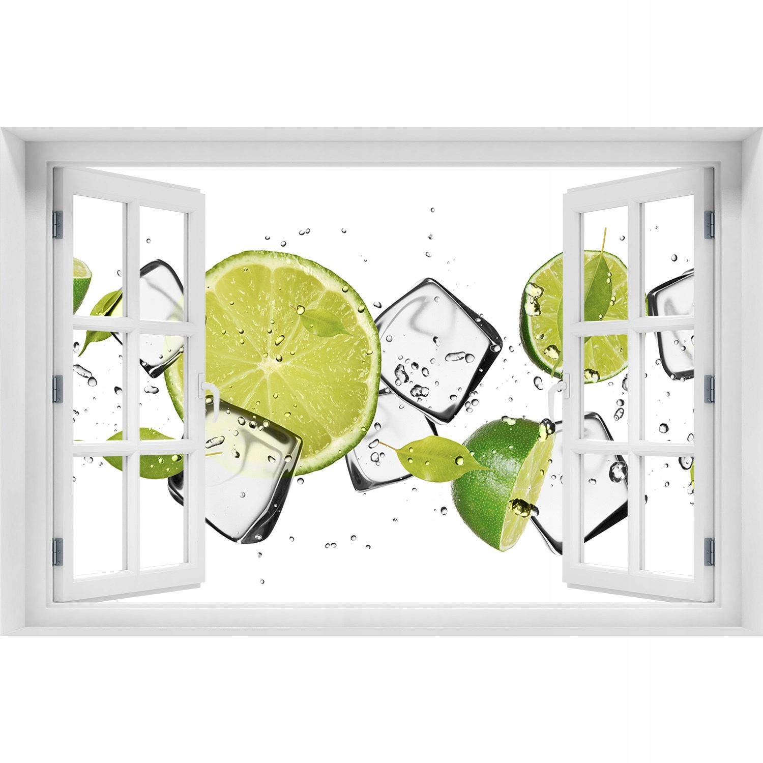 

Naklejka 3D Okno na ścianę Limonka z lodem 90x60