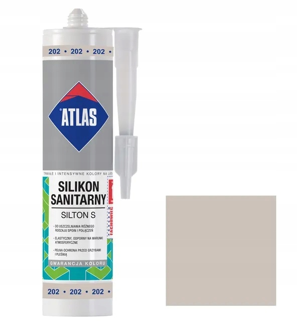 Silikon 280 ml ATLAS kolor 202 popielaty