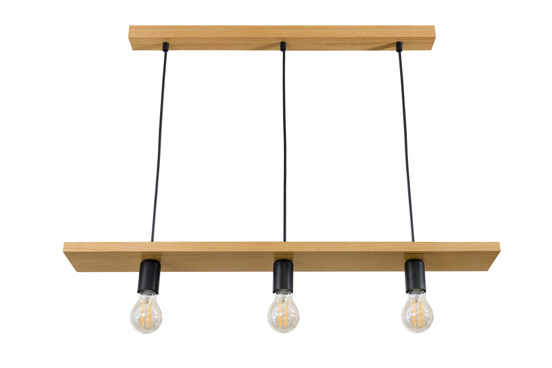 Závěsná stropní Led lampa 3x E27 0-110 cm Dubová na omítku Převis Deska Obývací pokoj