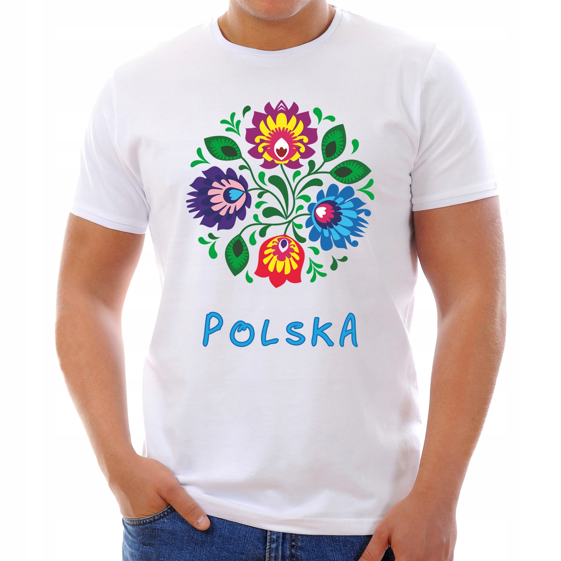 

Koszulka Kwiaty Łowickie Koło Pl (M):: S,: biały