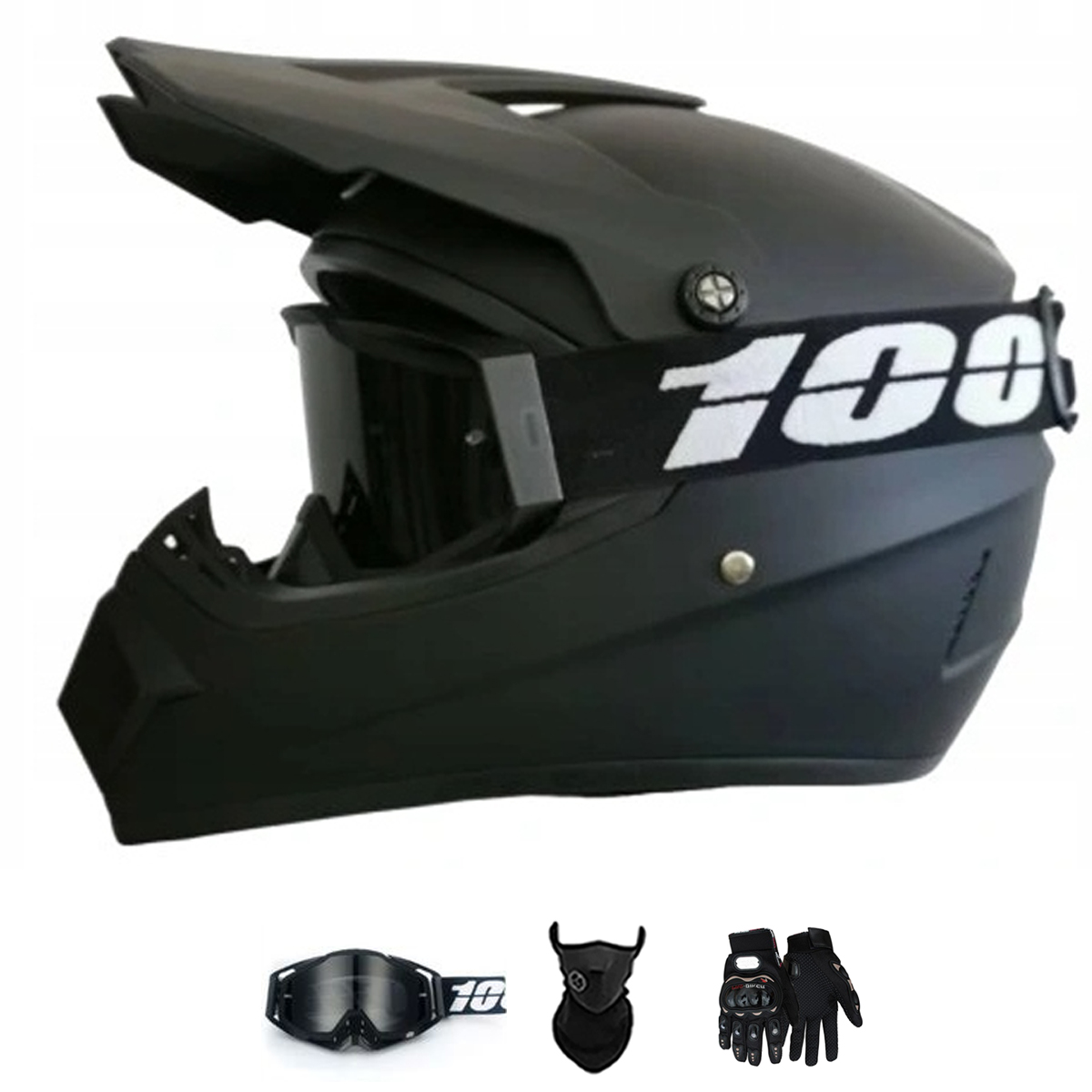 Motocyklová Přilba Lehká Enduro Quada Brýle Rukavice Maska M