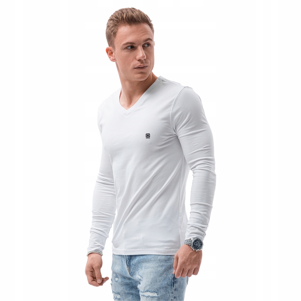 

Longsleeve V-neck basic męski L134 biały L